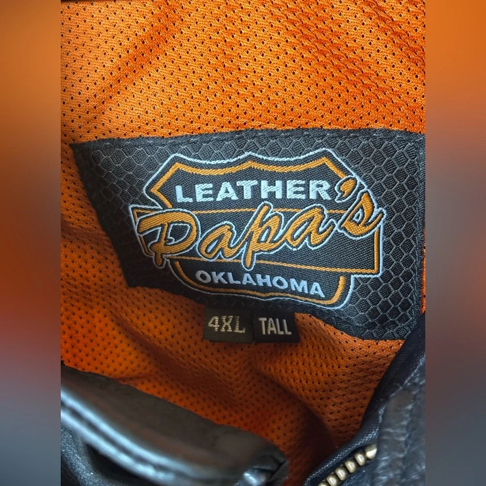 Papa’s Oklahoma Leather Motorcycle Jacket with zipout lining - Picture 8 of 10